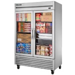 True T-49FG-HC~FGD01 - Freezer, two-section, -10°F, (2) glass doors, stainless steel front